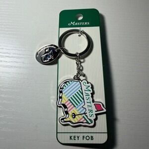 Masters Tournament Golf Key Fob Keychain Multi Color Striped Map